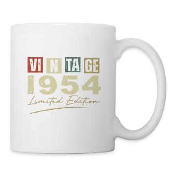 Jahrgang 1954 Original 1954 Jubiläumsgeschenk - Tasse - Weiß - Rechts