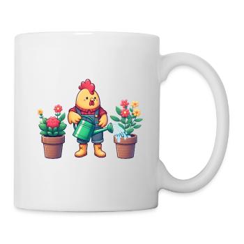 Chicken as gardener - Mug - white - Right