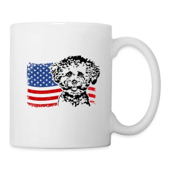 Bichon frisé US Amérique Drapeau Chiens Chien Wilsigns - Mug blanc - blanc - Droite