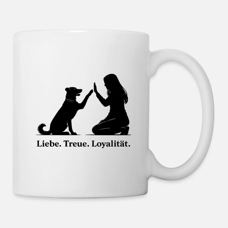 Heartfelt High-Five: Dog and Human - Mug - white