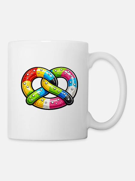 Gourmet-Regenbogenbrezel - Tasse - Weiß