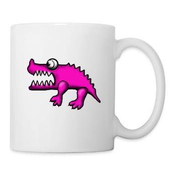 Krokodil Pink - Tasse - Weiß - Rechts