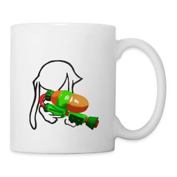 Inklink mit Waffe, Splatoon, Gamer, Zocken - Tasse - Weiß - Rechts