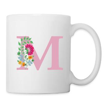 flower 12 red with m - Mug - white - Right