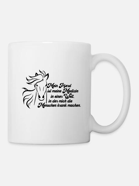 Pferd Reiten Reiter Spruch lustig Pferde Pony - Tasse - Weiß
