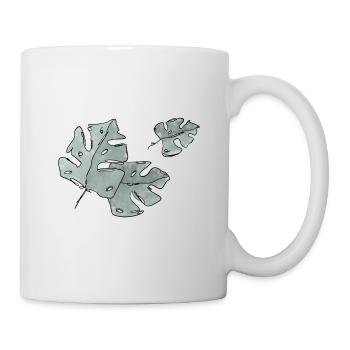 3 Blatt mattgrün meliert - Tasse - Weiß - Rechts