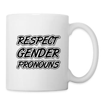 Respect Gender Pronouns Bisexual Rainbow Proud Gay - Tasse - Weiß - Rechts