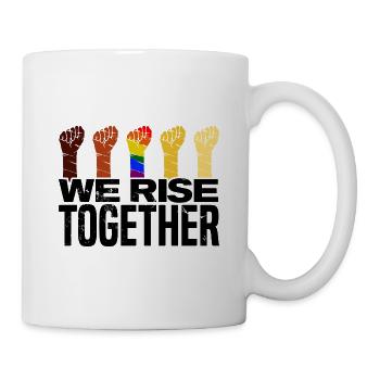 We Rise Together Bisexual Gay Trans Queer Lgbtq Ra - Tasse - Weiß - Rechts