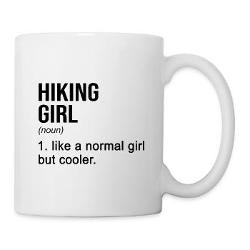 Hiking Girl Noun Definition Hiking Hiker Mountaine - Tasse - Weiß - Rechts