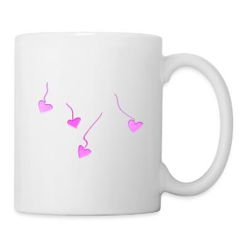 rosa herzen glitzer linien - Tasse - Weiß - Rechts