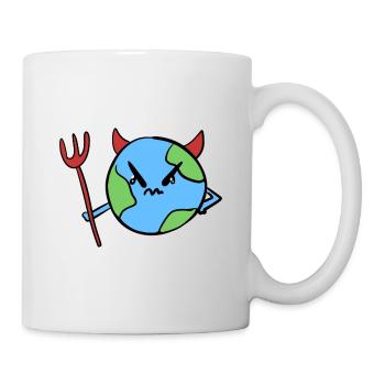 Devil Earth world symbol evil angry - Mug - white - Right