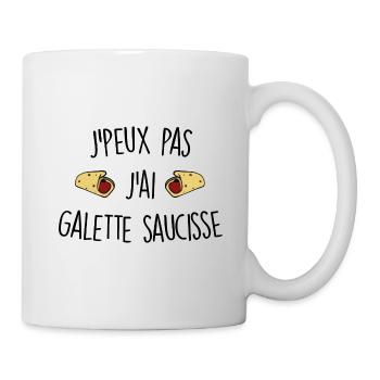 J'peux pas j'ai galette saucisse - Mug blanc - blanc - Droite