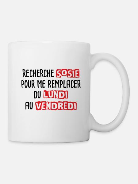 Recherche sosie du lundi au vendredi - Mug blanc - blanc