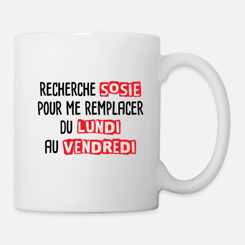 Recherche sosie du lundi au vendredi - Mug blanc - blanc