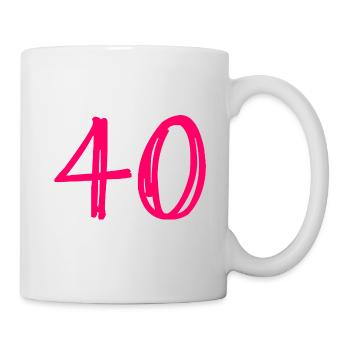 40 YEARS. 40th ANNIVERSARY. BIRTHDAY 40 YEARS. 40 - Mug - white - Right