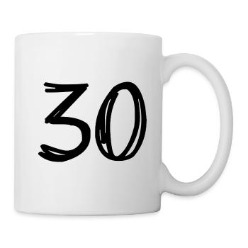 30 JAHRE. 30-jähriges JUBILÄUM. JUBILÄUM 30 JAHRE. 30 - Tasse - Weiß - Rechts