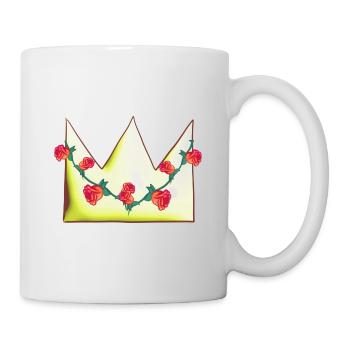 Golden Crown Roses Flowers Symbol Shape - Mug - white - Right