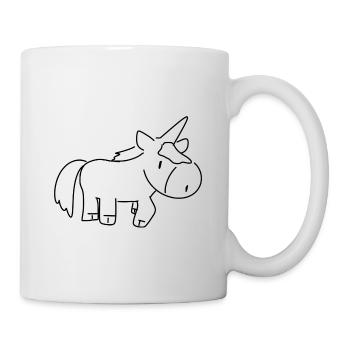 Einhorn Tier Symbol Cartoon fantasie - Tasse - Weiß - Rechts