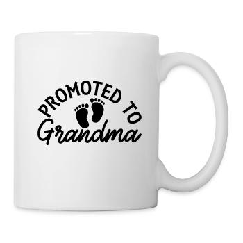 Befördert zur Oma Hallo Oma du wirst Oma - Tasse - Weiß - Rechts