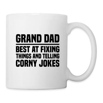 Grand Dad Best At Fixing Things And Telling Corny - Mug - white - Right