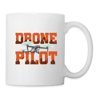 Pilot Graphic Drone Flying Quadcopter Pilot RC Dro - Mug - white - Right