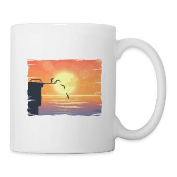 Retro Graphic Cliff Diver Cliff Diving Tombstoning - Mug - white - Right