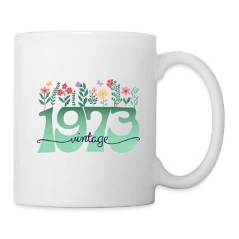 Motif Fleurs 1973 Fête Anniversaire Femme 50 Ans - Mug blanc - blanc - Droite
