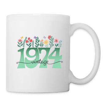 Motif Fleurs 1974 Fête Anniversaire Femme 50 Ans - Mug blanc - blanc - Droite