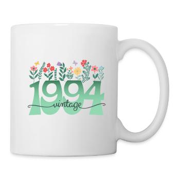 Motiv Blumen 1994 Geburtstagsfeier Frau 30 Jahre - Tasse - Weiß - Rechts