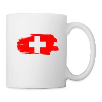 Switzerland Flag Vintage Cross Distressed Look Swiss - Mug - white - Right