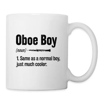 Oboe Boy Oboe Basoonist Marching Band Instrument B - Mug - white - Right