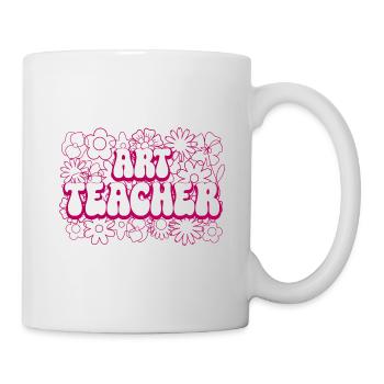 Mandala-Blumen-Lehrerin Kunstlehrerin - Tasse - Weiß - Rechts