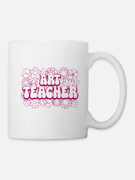 Mandala Fleurs Prof Femme Enseignante En Art - Mug blanc - blanc