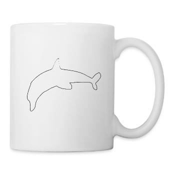 Delfin Symbol Tier - Tasse - Weiß - Rechts