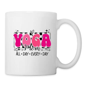 Mom Yoga Fan Mom Loves Yoga - Mug - white - Right