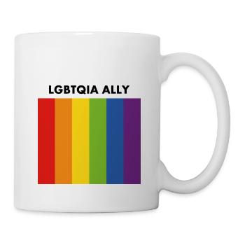 LGBTQIA ally rainbow pride flag - Mug - white - Right