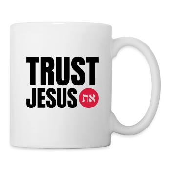 Vertraue Jesus (Aleph & Taw את / A) - Tasse - Weiß - Rechts