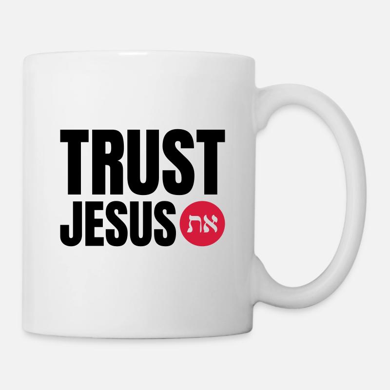 Trust Jesus (Aleph & Taw את/A) - Mug - white