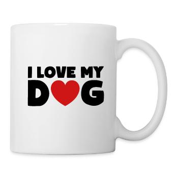 I Love My Dog Heart Love Dogs - Mug - white - Right