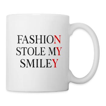 Die Mode hat meinen Smiley gestohlen - Tasse - Weiß - Rechts