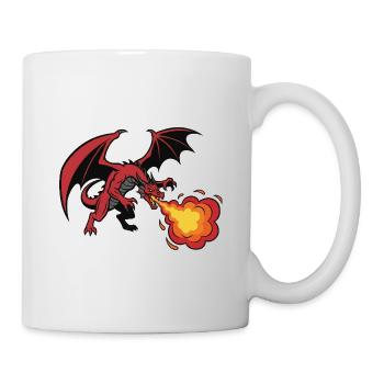 Red Dragon Fire Breath Design - Mug - white - Right