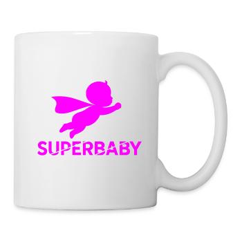 Flying Baby Silhouette Pink - Mug - white - Right