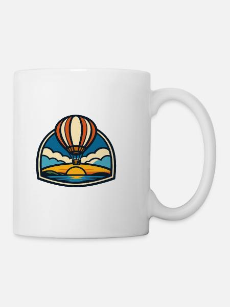 Sonnenaufgang Ballon über Meer - Tasse - Weiß