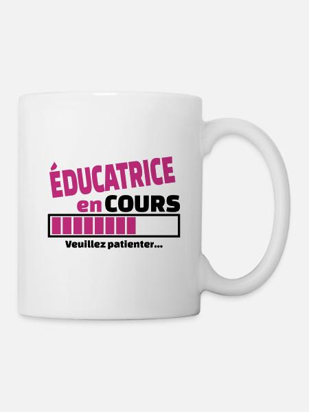 éducatrice en cours - Mug blanc - blanc
