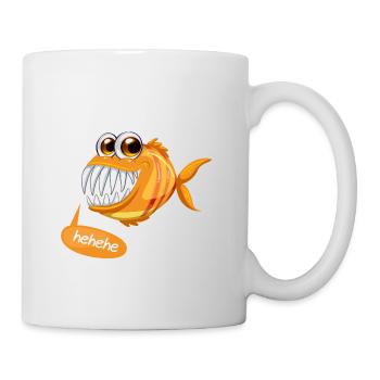 Fische | Fügen Sie Text | Führer in Beschreibung - Tasse - Weiß - Rechts