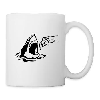 Shark with pizza gift idea - Mug - white - Right