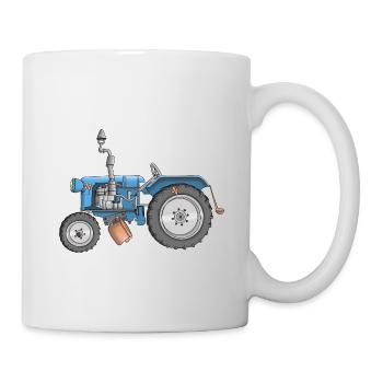 cooler Traktor - Landwirtschaft - Cartoon - Tasse - Weiß - Rechts