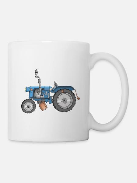 cool tractor - agriculture - cartoon - Mug - white