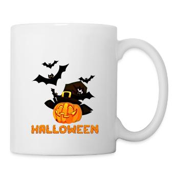 Chauve-souris Halloween citrouille orange - Mug blanc - blanc - Droite