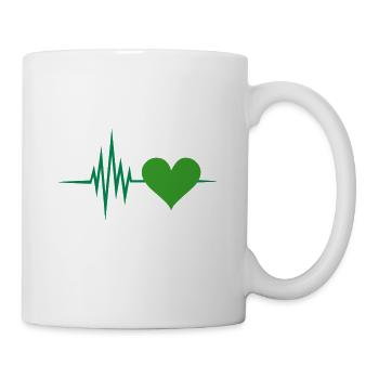 Pulse, frequency, heartbeat, vegan heart rate - Mug - white - Right